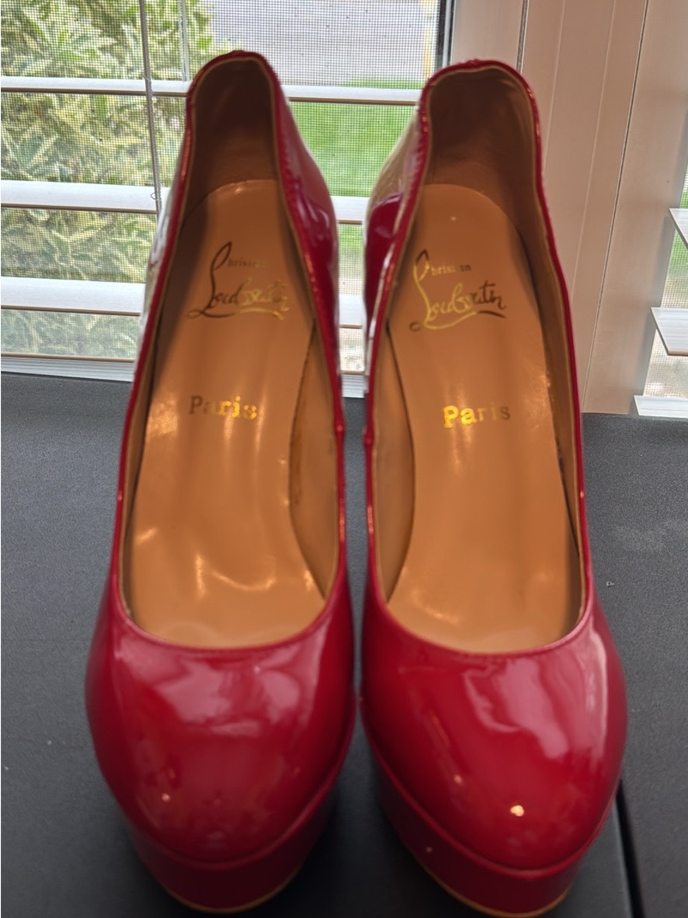 Red Bottom Glossy Red Patent Platform Pumps
